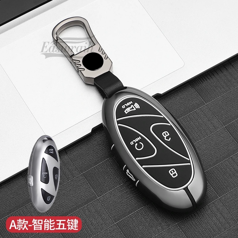 Car Remote Key Case For Hyundai Grandeur GN7 2023 Kona SX2 Ev Ioniq6 Grand Prix 5/7 Bottons Key Cover Holder Protective Shell