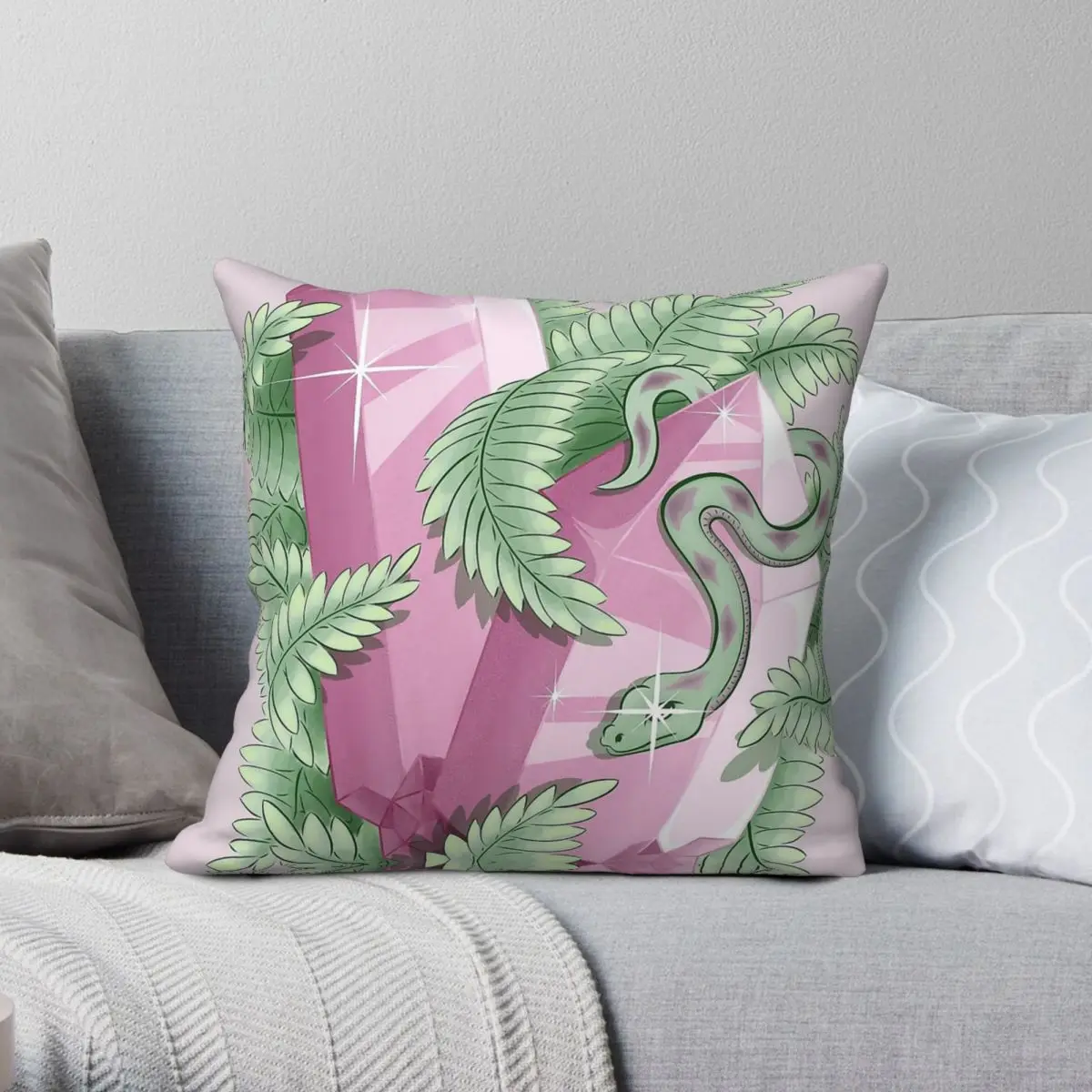 Snake Spawns On Natural Beauty Pillowcase Polyester Linen Velvet Printed Zip Decor Home Cushion Cover 45x45