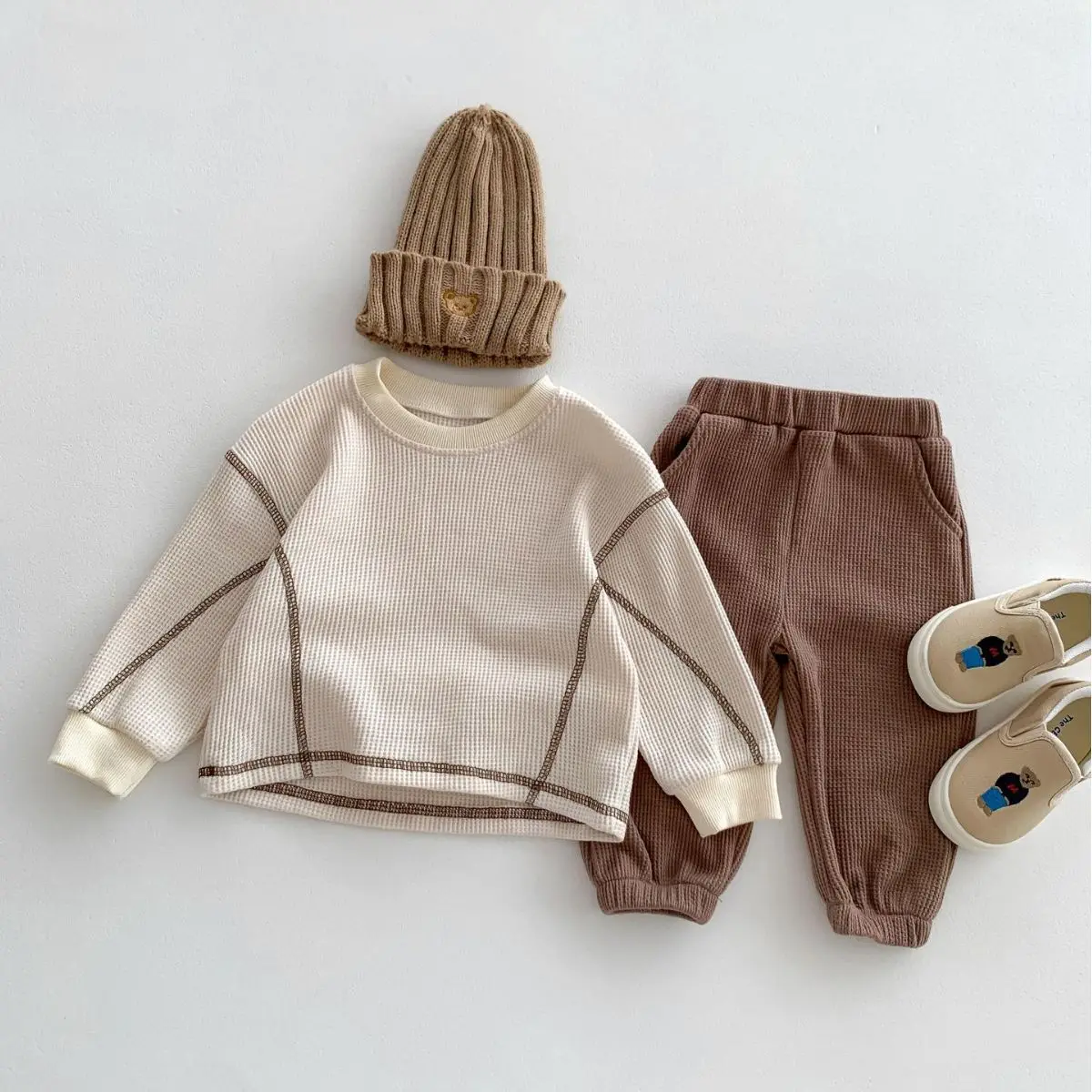 

0-3T Newborn Kid Baby Boy Girl Clothes Set Autumn Pullover Top Infant Cotton Sweatshirt Set Casual Loose Two Piece Set Outfit