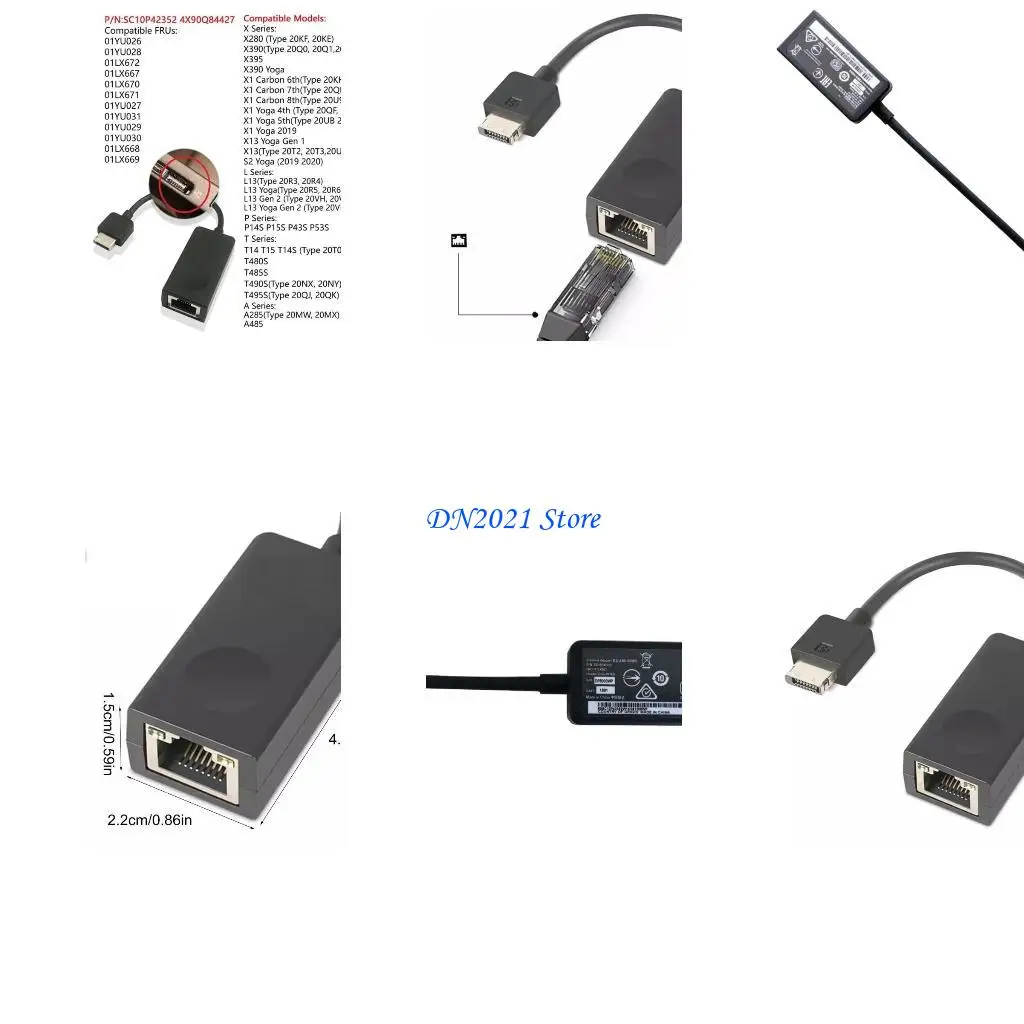 

F3KE Ethernet Adapter Networking Adapter RJ45 Internet Adapter Replacement for Thinkpad X280 X390 X395 Laptop Accessories