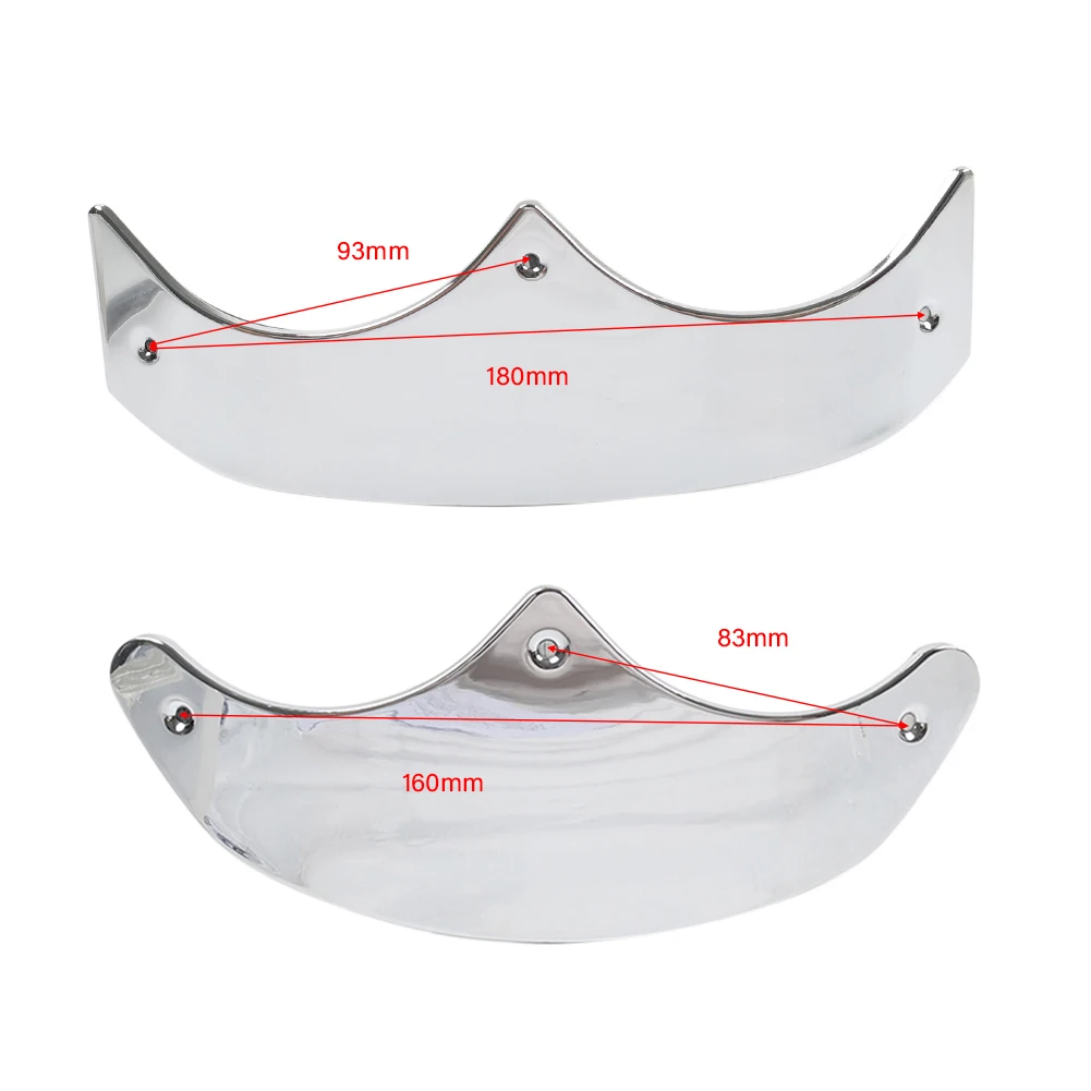 2pcs Chrome Motorbike Front & Rear Mudguard Tip Edge Trim Cover For Harley SOFTAIL Fat Boy FLSTF 1989-2006