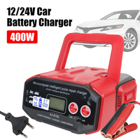 EU Plug LED Display 12V/24V High Power Intelligent Pulse Repair Car Battery Charger 400W For Car Truck Boat Motorcycle