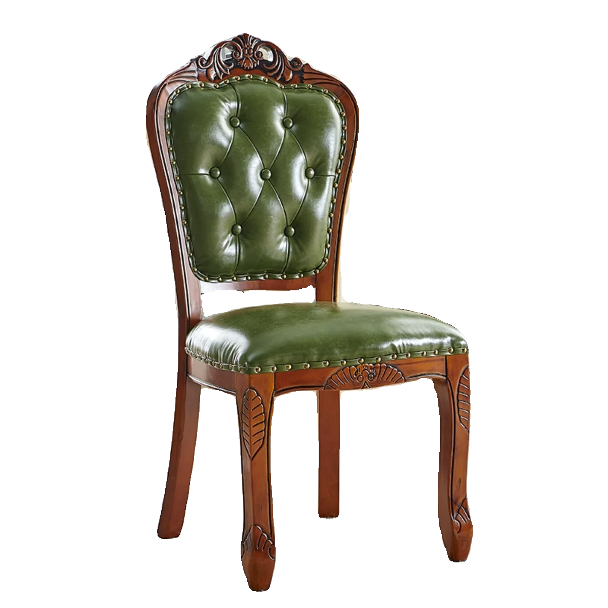 

European dining chair simple home American retro leisure hotel desk soft bag solid wood