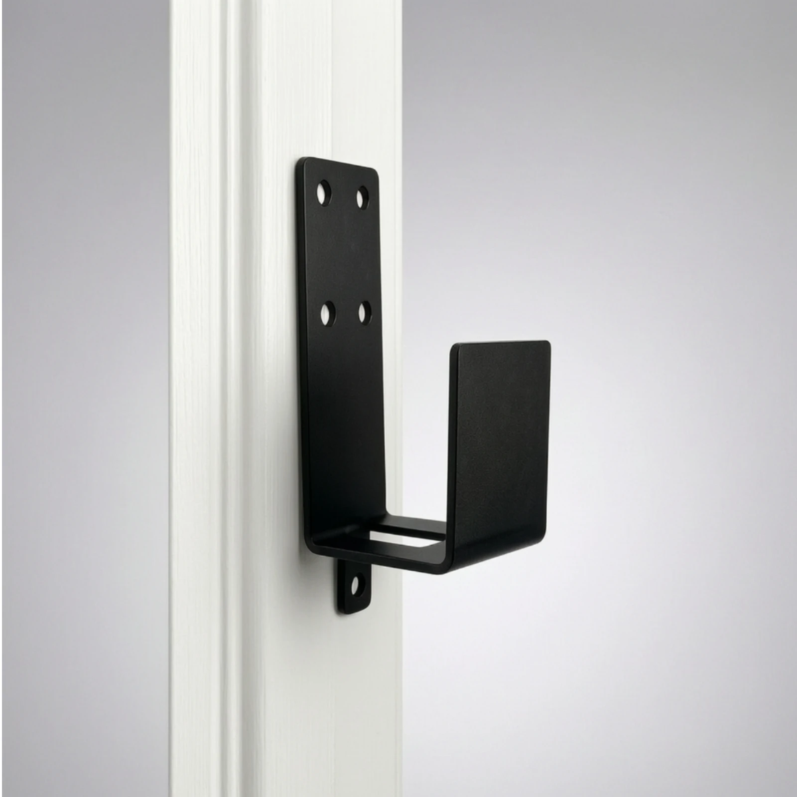Wall-Mounted Bracket Black U-Shaped Bracket Brackets Rigid Hardware Long-Lasting for DIYers, Door Frame, Gate