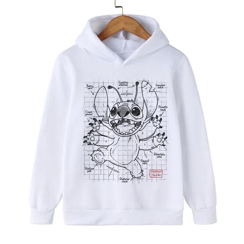 Nuevo en Disney Stitch Sudadera con capucha niños ropa de dibujos animados chico niña niño Lilo y Stitch sudadera con capucha bebé Casual Top