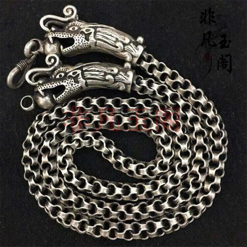 

Хит продаж: Натуральный, ручной работы, старинный тибетский серебряный кулон в виде головы дракона, модное украшение, подарок на удачу для мужчин и женщин