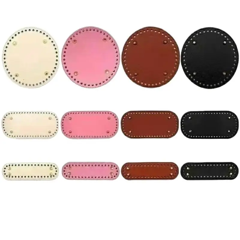 

1 шт., овальное круглое дно для вязаной сумки, аксессуары для кожаной сумки, дно ручной работы с отверстиями, дно сумки, связанное крючком своими руками