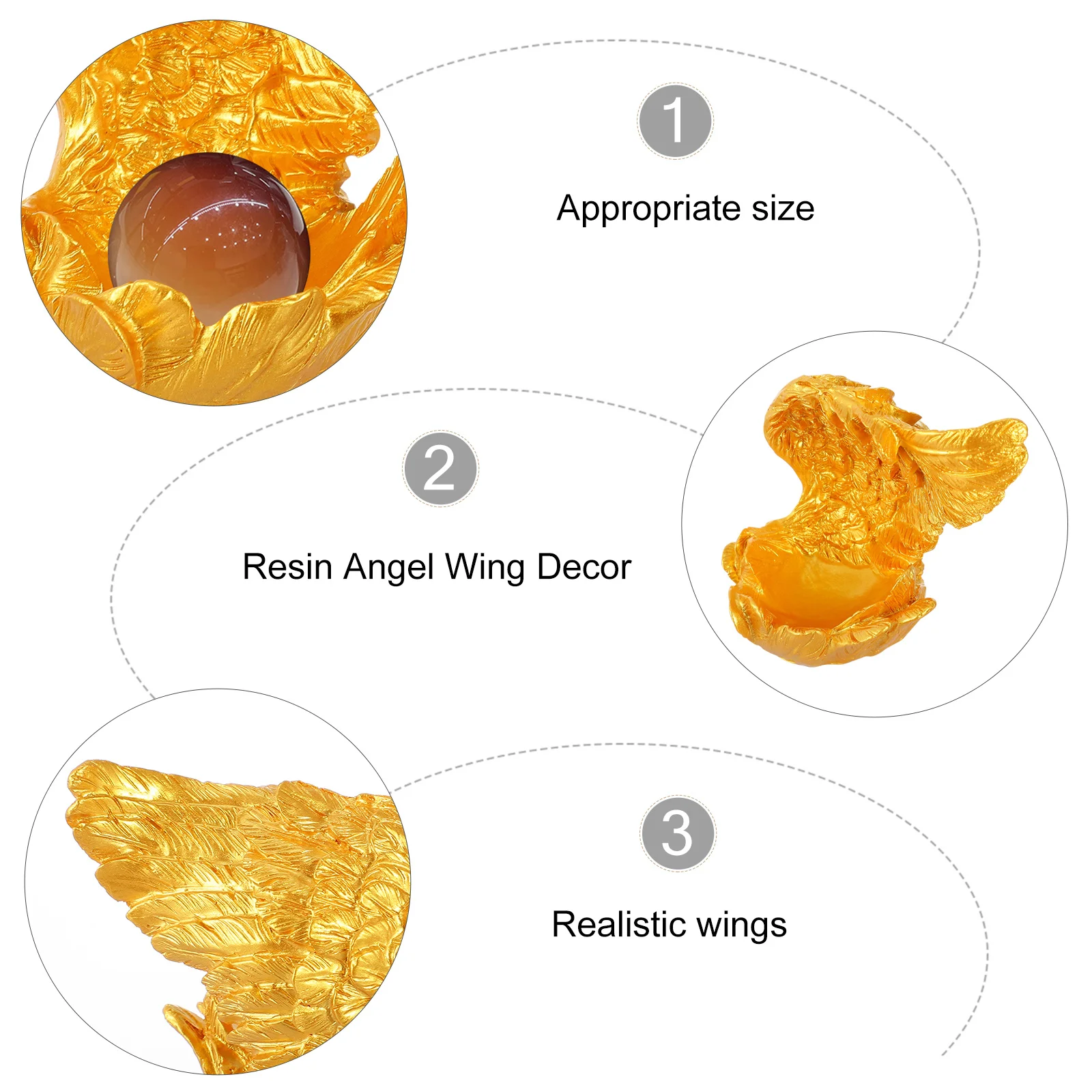 

Elegant Resin Sculpture Wing Shape Base Golden Sculptures Home Decor Figurine Decoration