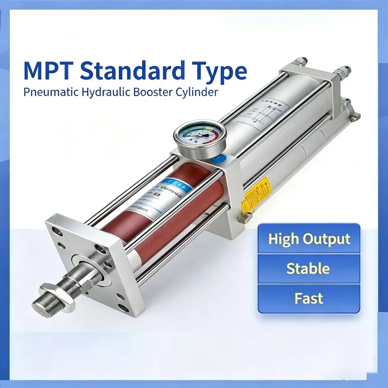 Pressure Double Action Hydraulic Gas-Liquid Pressurized Booster Cylinder MPT 1T To 10T Bore Size 63-100mm Standard Pneumatic