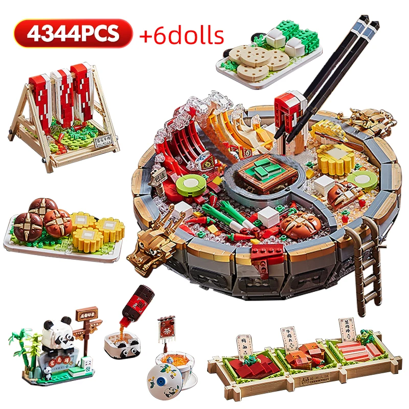 

Loz Mini City Creative Food Series Sichuan Hotpot Puzzle Building Blocks Hotpot Figure Bricks Toys for Children Birthday Gift