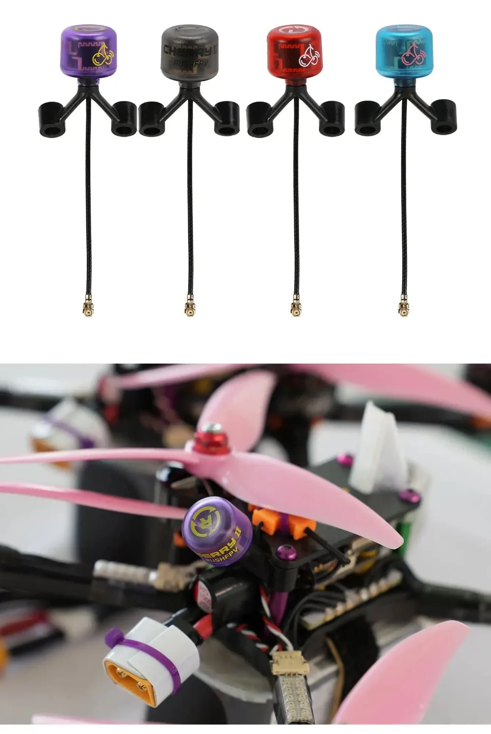 RUSHFPV Cherry II 5.8G FPV Antenna Y Type UFL IPEX LHCP RHCP Circular Polarization Antenna For FPV VTX VRX Racing Freestyle