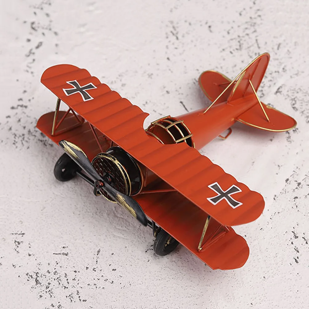 Vintage Decor Model Vintage Handicraft Birthday Gift Home Décor Retro Plane Retro Vintage Decor Models Iron Metal Plane Retro