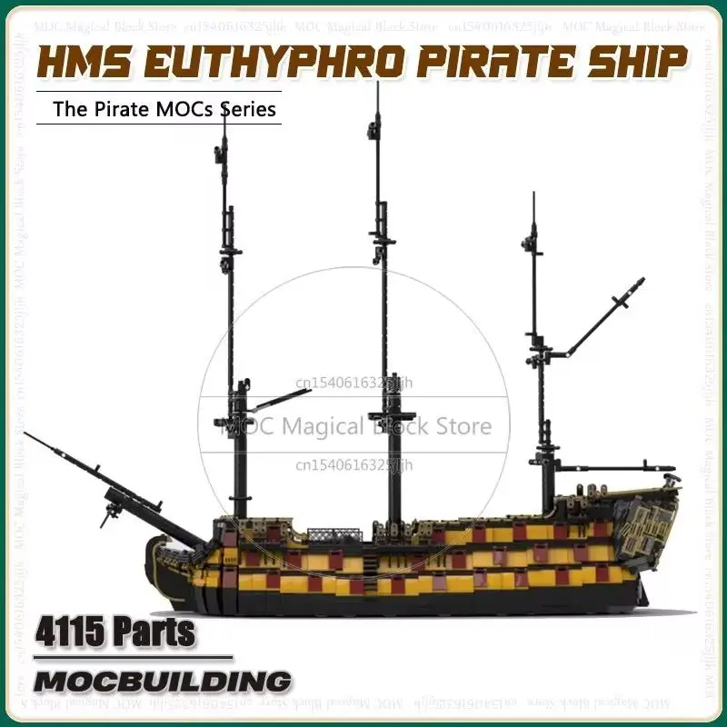 

Pirate Ship HMS Euthyphro MOC Building Blocks Revenge Warship Technology Bricks Sailboat Ship Boat Set Creative Toys Xmas Gifts