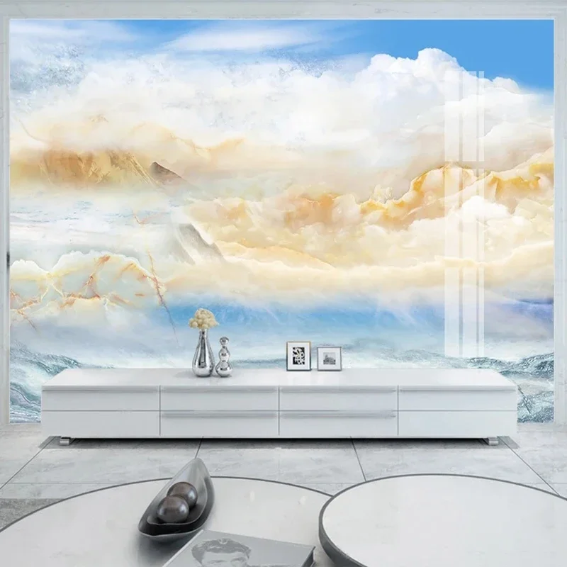 

Custom 3D Photo Marble Texture Landscape Mural Wallpaper for Living Room TV Sofa Background Waterproof Wall Painting Home Decor