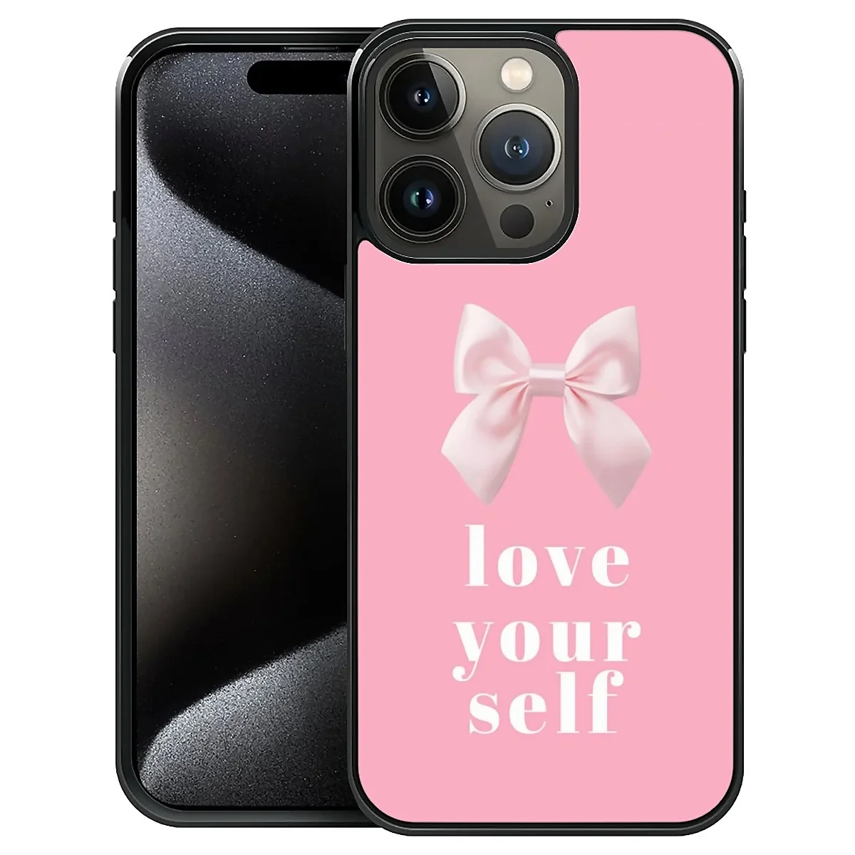 

Simple theme love your self, suitable for iPhone16 mobile phone, support wireless charging, high-end anti-fall phone case.