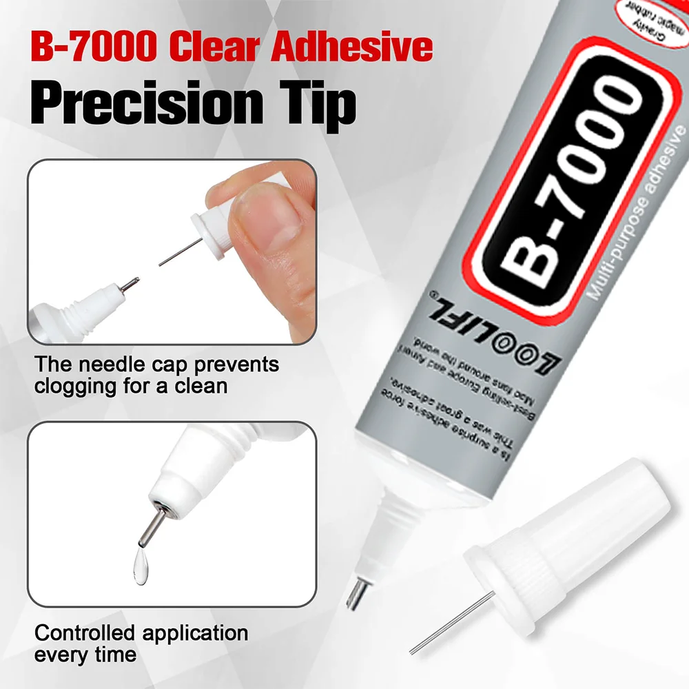 Loolifl B-7000 15/25/50/110ml Transparenter Handybildschirm-Reparaturkleber Universeller Glas- und Kunststoffkleber für DIY mit Präzisionsapplikator – Detail 6