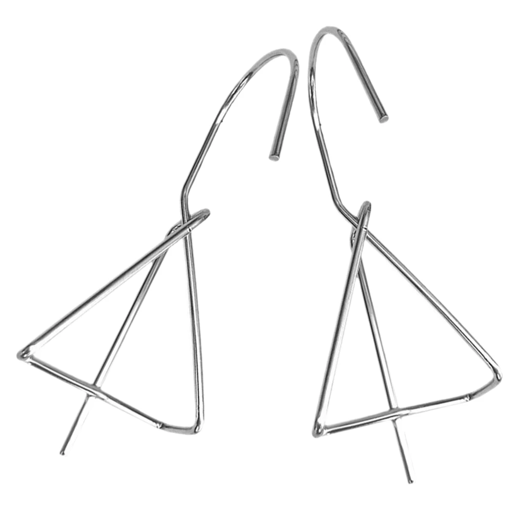 

2pcs Ceramic Flower Pot Hangers Balcony Stainless Steel Durable Material Space Saving Lightweight Planter Hooks Hanging Plants