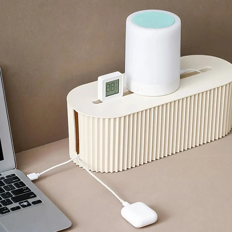 Cord Organizer Box Cable Cord Organizer Box to Hide & Conceal Power Strips Household Desk Cable Management Socket Box-ELEC