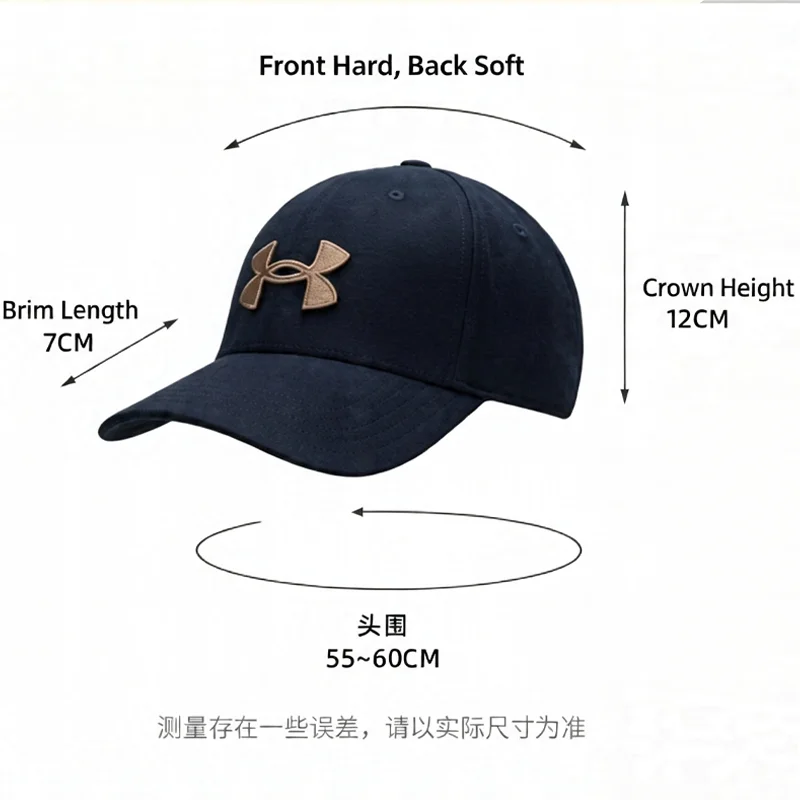 Under Armour 6007147-016 Men Dark Gray Low Profile Baseball Cap Brushed Twill Cotton Adjustable Strap Embroidered Sports Hat