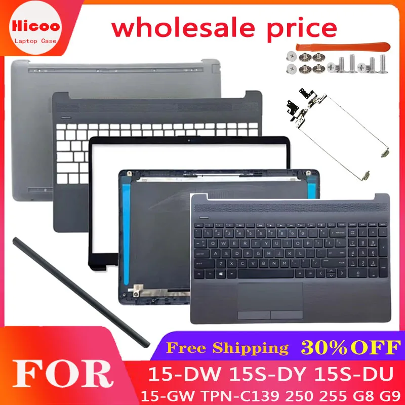 

New For HP 15-DW 15S-DY 15S-DU 15-GW TPN-C139 250 255 G8 G9 LCD Back Cover Front Bezel Palmrest Bottom Case Hinges keyboard
