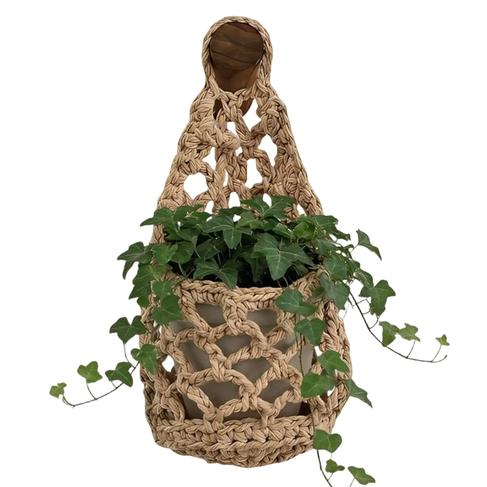 Gardening Green Plant Hanging Basket Cotton Rope Hanger Flower Pot Handmade Macrame Pot Pocket Wall Boho Courtyard Home Decor