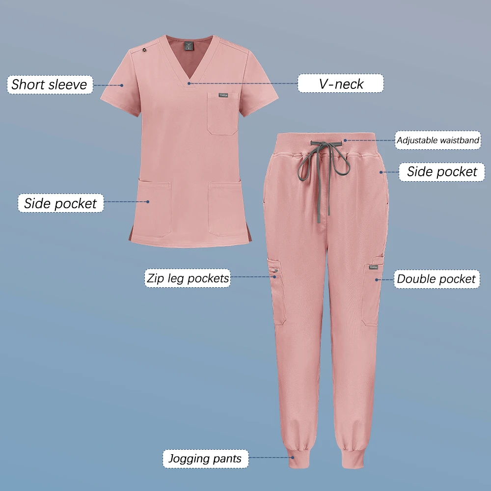 Nurse Accessories Clinical Uniform For Women New High-quality Surgical Scrubs Set Clinical Nursing Clothes Mens Hospital Lab Set view 3