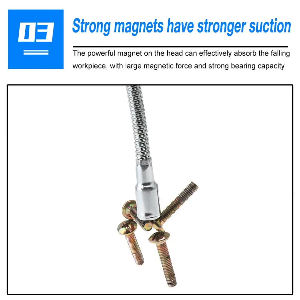 Telescopic Magnetic Pick up Tool Flexible Long Reach Spring Magnet Grab Grabber Fingers Prongs for Garbage Pick Up Arm Extension