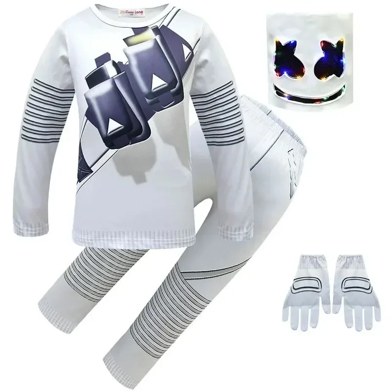 Sweat-shirt Fortnite pour enfants, musique rock, visage souriant trempé, olympiques de cosplay DJ pour garçons, costume de performance d'Halloween, AA, nouveau, 2025