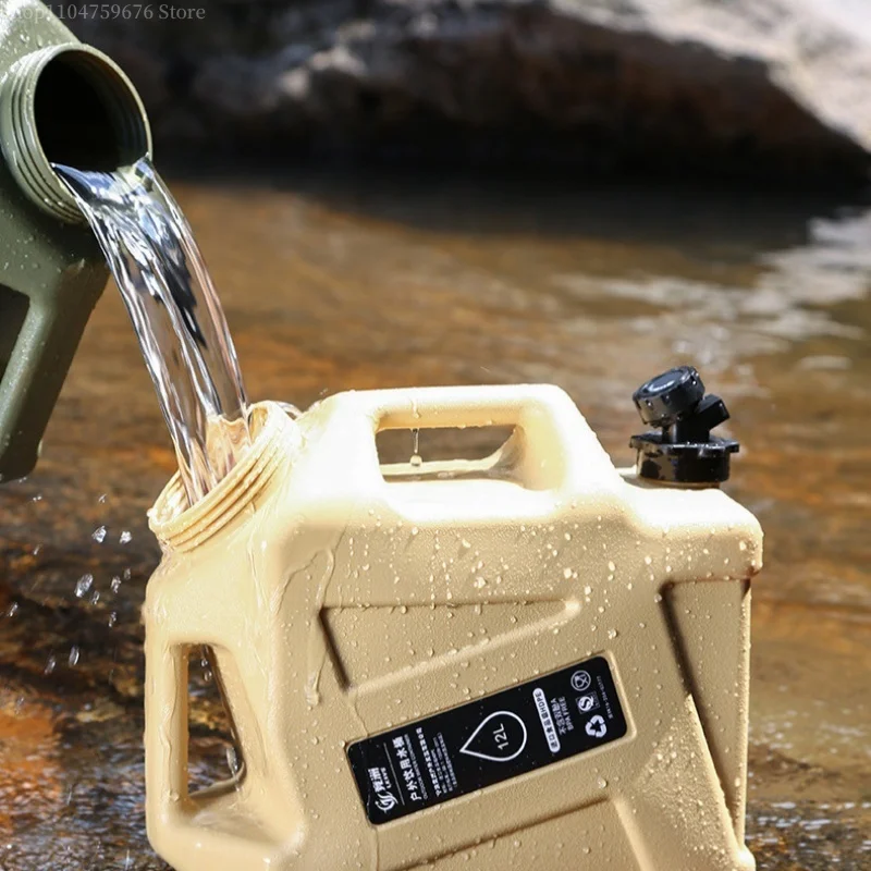 دلو تخزين المياه في الهواء الطلق بسعة كبيرة سعة 12 لترًا، دلو مياه من البولي إيثيلين للطعام، دلو مياه منزلي للتخييم، دلو مياه