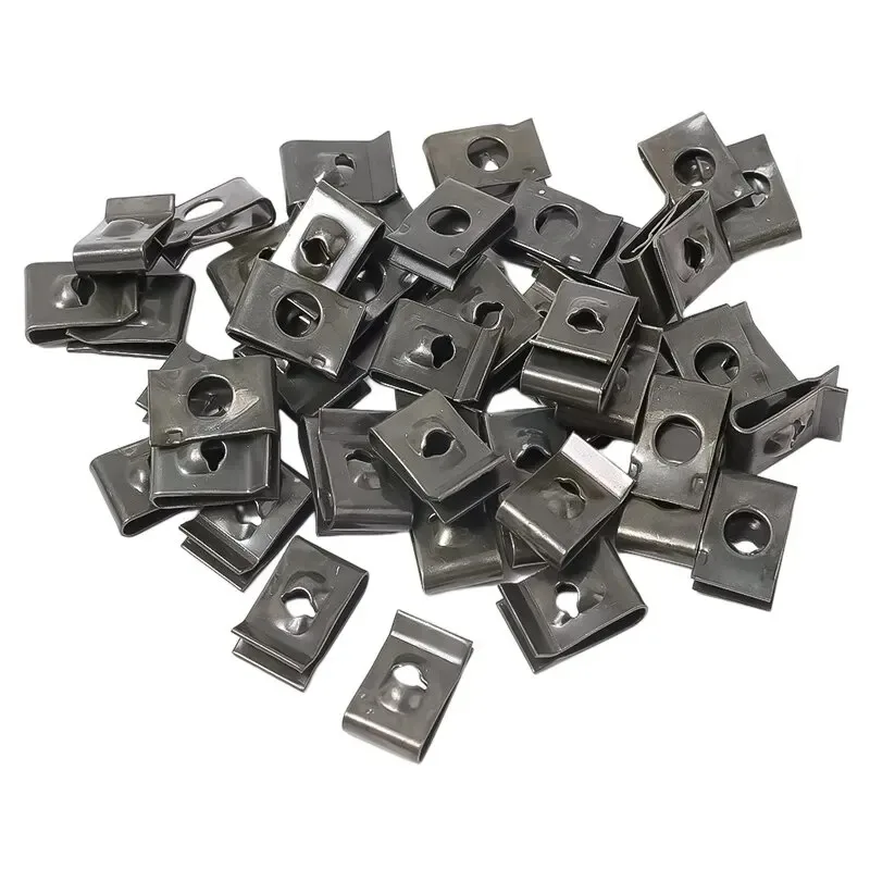 50/20/10/100Pcs Metal Protective Rings Ushaped Clips Bumper Fasteners Metal Bases for Automobiles and Motorcycles Rust Proof