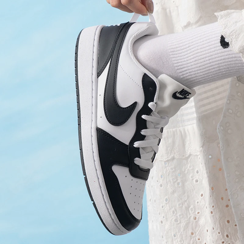 أحذية Nike النسائية، أحذية الأطفال الكبيرة، أحذية رياضية Court Borough Low Recraft Bg، خفيفة الوزن، مريحة، أحذية رياضية قابلة للتنفس، أحذية كاجوال منخفضة الأعلى Dv5456-131