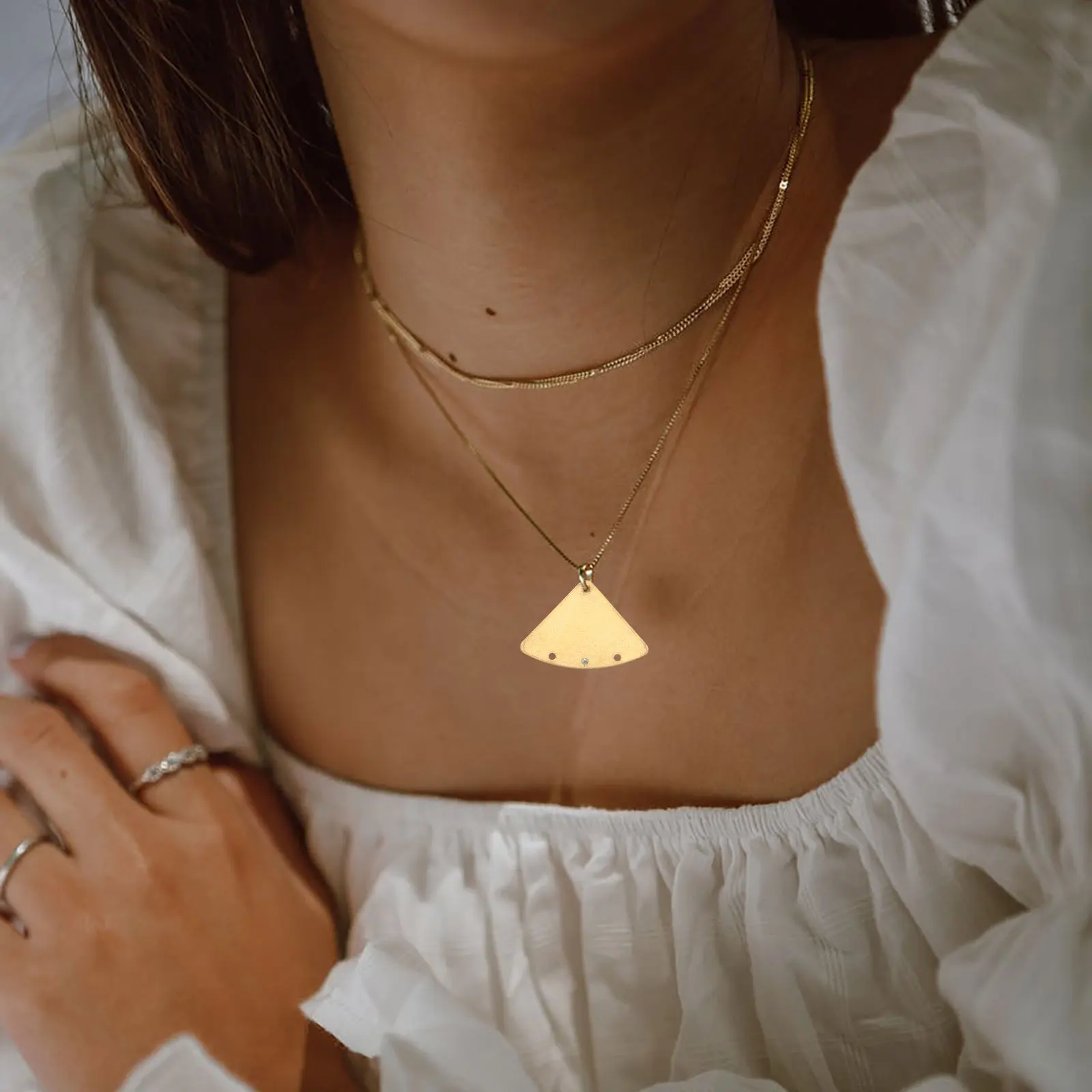 

10pcs Copper Jewelry Charms Fan Shaped Triangle DIY Earring Making Pendant Bracelet Necklace Headpiece Supplies Golden