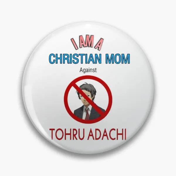 Broche de botón suave de mamás cristianas contra Tohru Adachi, regalo de dibujos animados divertidos, ropa, insignia creativa para mujer, broche, Pin de solapa, sombrero