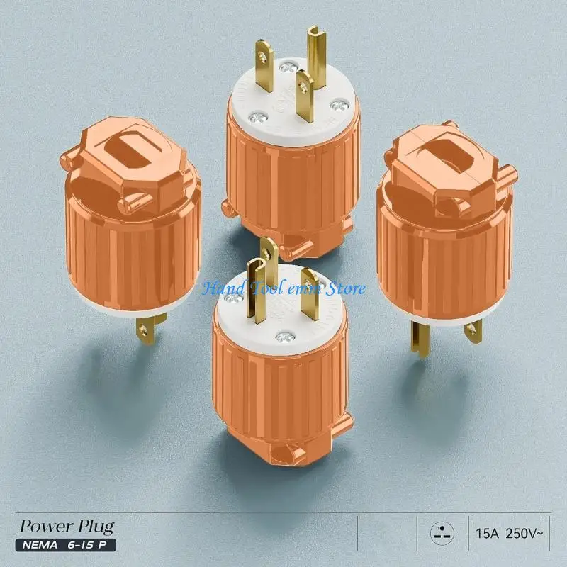 H37F 250V 15A NEMA 6 15P White Industrial Power Plug For High Wattages use