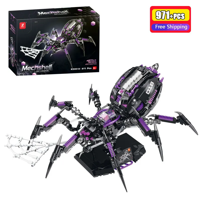 

971Pcs Mechanical Spider Hunter Building Blocks MOC Futuristic Mecha Warrior Bricks Educational Construction Toys For Boys Gift