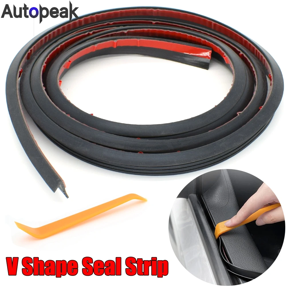 Car Side Window Seal Strip Trim Tool Noise Insulation Auto Door Glass Lift Sealing Strips Edge Rubber Filler V Type Weatherstrip