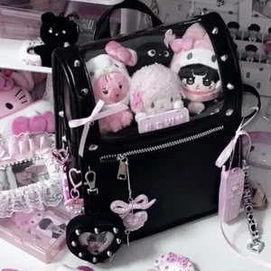 Transparente Tüte mit großer Kapazität, Rucksack Y2K Laser Ita, japanische Umhängetasche Harajuku, Punk Goth Commter -Taschen 10 Hauptverkauf Punkrock -Rucksack - №7