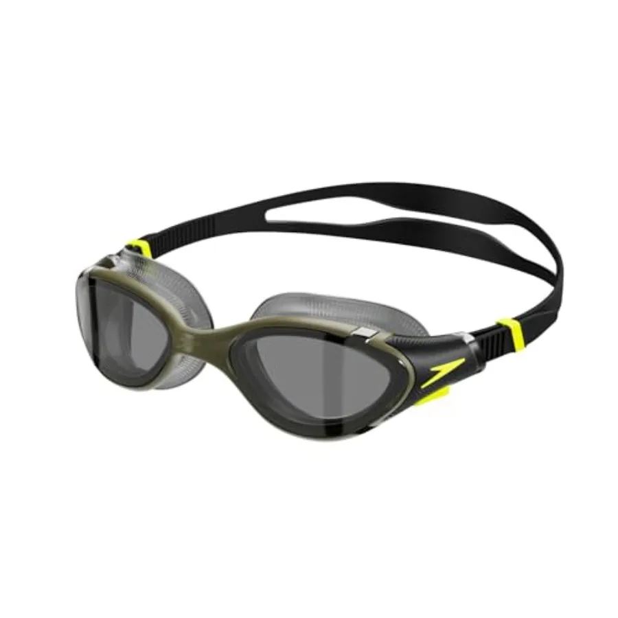 

Swim goggle for unisex adults silicone frame with matte black finish anti-fog and UV protection