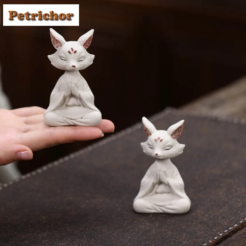 

Yixing Zisha Nine-tailed Fox Tea Pet Aesthetic Tea Sculpture Tea Figurine Play Toys Tea Statue Ornaments Tea Items Supplies Gift