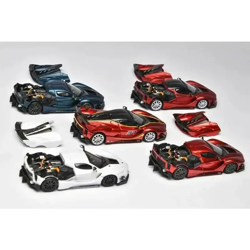 Pré-venda pequeno brinquedo 1:64 FXXK EVO coletar brinquedos em miniatura capô aberto modelo de carro fundido
