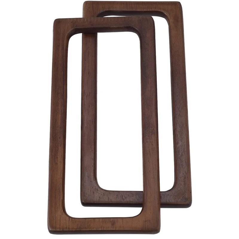 2Pcs 20Cm Rectangle Wooden Bags Handle DIY Sewing Brackets Purse Frames Handles For Making Handbag Accessories