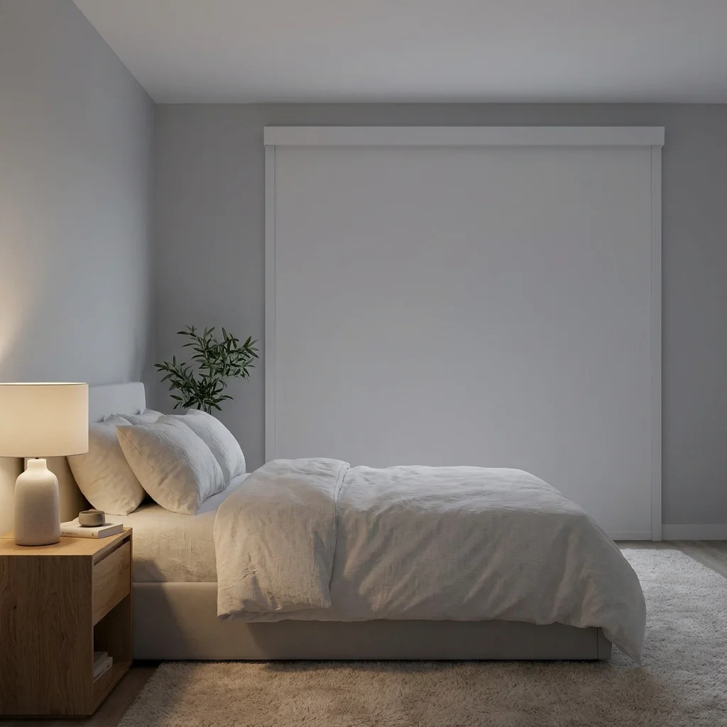 Roller Blinds with Side Tracks. Eliminate light gaps completely. Total blackout seal. Thermal insulation. Energy saving. Custom