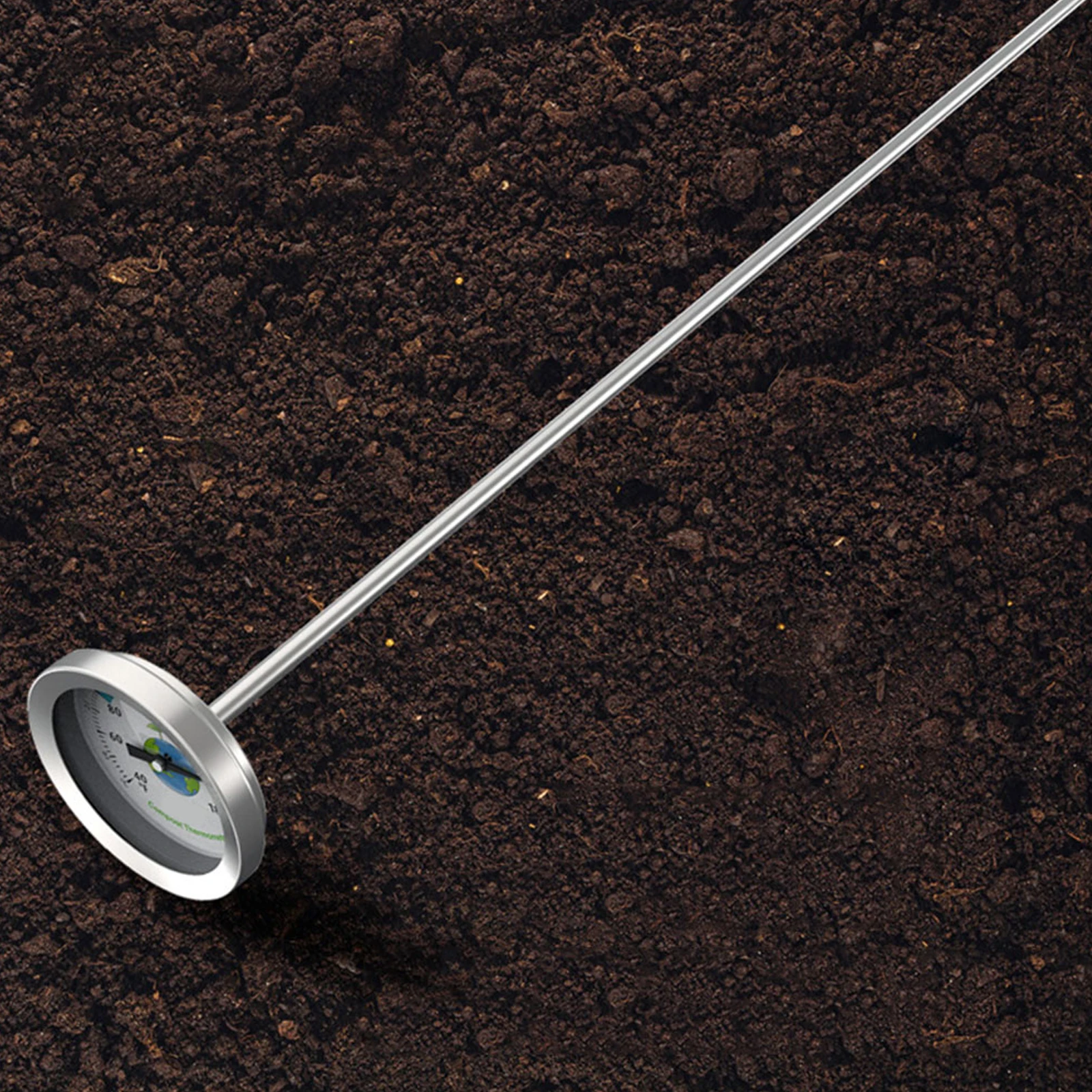 

Soil Thermometer Stainless Steel Waterproof Compost Temperature Measuring Tool for Garden Greenhouse Outdoor Wide Scale Clear