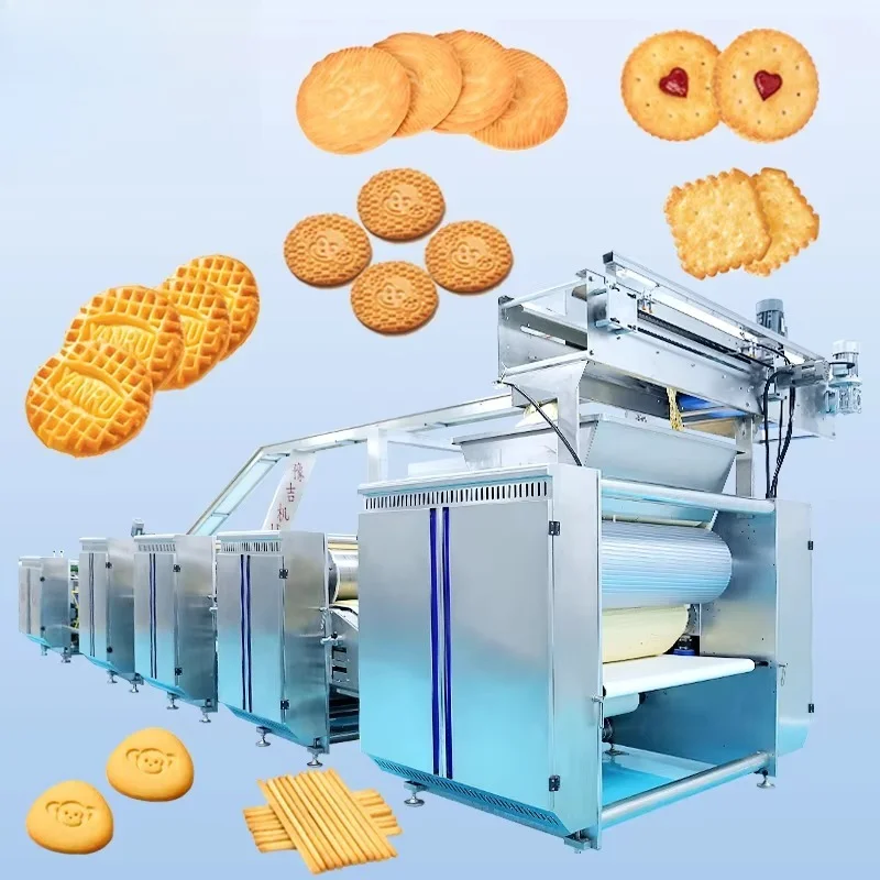 Linha de produção automática macia e dura Processamento salgado Máquina de fazer biscoitos de cogumelo macaco