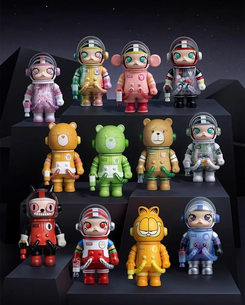 POPMART مجموعة ميجا الأصلية الأصلية 100% الذكرى 3rd الجيل مولي صندوق أعمى تمثال عرض مفاجأة المنزل هدية