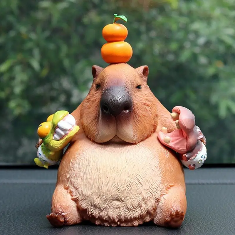 Capybara Figure Party Birthday Decorations Statue Ornament PVC Hand Painted Model Toy Craft Statue Ornament For Kids Car