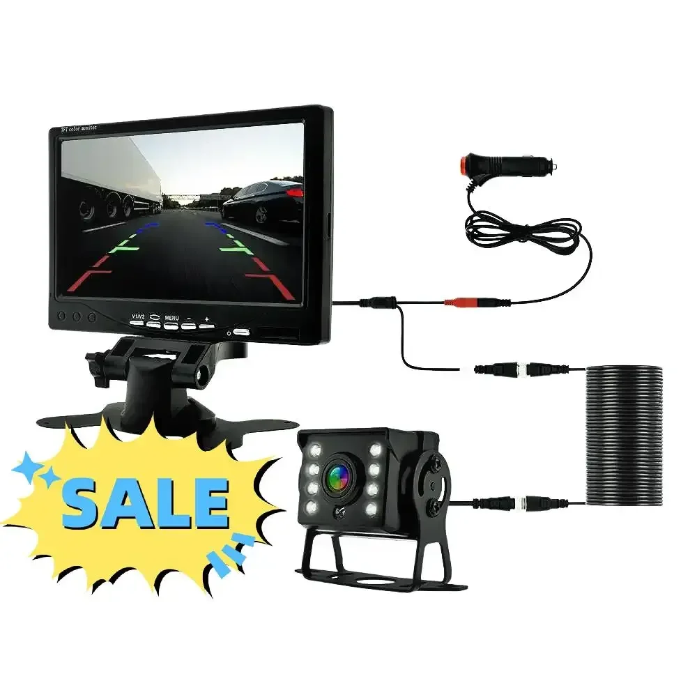 

Parking Universal Car Rear View Camera with Monitor For Truck Bus 7 HD Screen 1024*600 Parking Assistance Waterproof Security