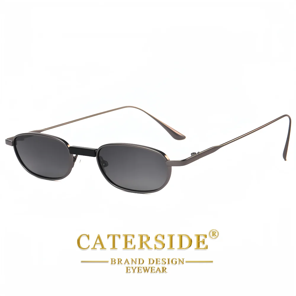 CATERSIDE Herren Hip-Hop-Sonnenbrille, Premium-Metall, kleiner Rahmen, Damen-Reise-, Business-, Party-, Urlaubsgeschenk, Dekorative Brille, UV400 – Detail 9