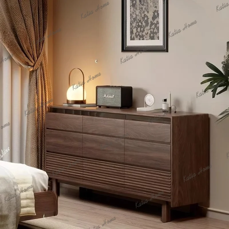 PG North American black walnut chest cabinet living room wall drawer locker