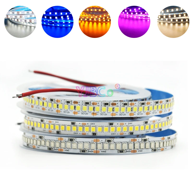 12V DC 5m 2835 SMD High Bright LED Strip 120 LEDs/M or 240 LEDs/M White/Warm White/Red/Green/Blue Flexible Light Tape IP30 NP